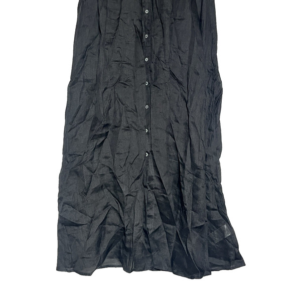 J Crew Cerise Shirt Dress in Ramie Size 12 Black Midi Ramie Lightweight Classic - Picture 5 of 12